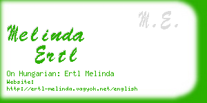 melinda ertl business card